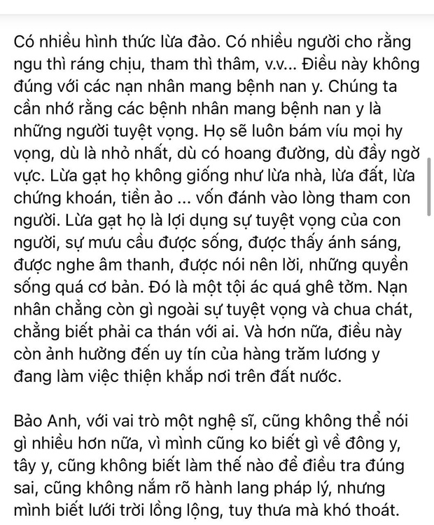 Bảo Anh phản hồi về status nghi nhắn nhủ tới vợ Dũng lò vôi”, nói rõ lý do không lên tiếng thay cho NS Hoài Linh-3