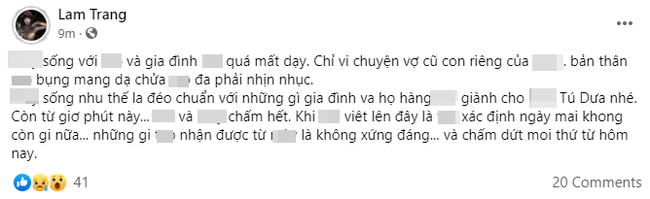 Vợ ba của ca sĩ Tú Dưa đăng đàn căng đét tố chồng mất dạy”, đồng thời tuyên bố chấm dứt dù đang mang thai-1