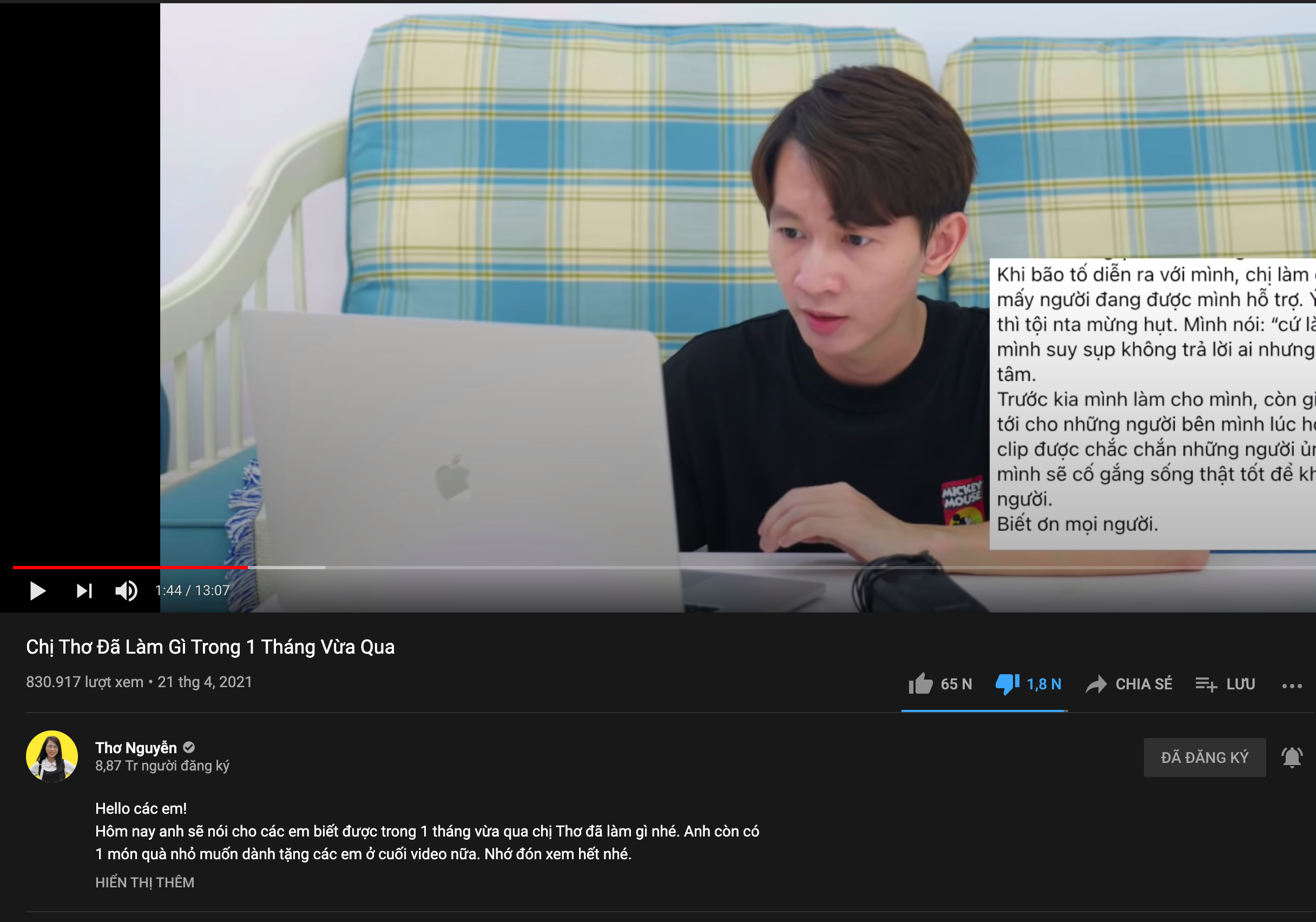 Lật mặt phiên bản YouTube, kênh Thơ Nguyễn mở lại video đã ẩn, tuyên bố khả năng nữ chính comeback trong thời gian tới?-2