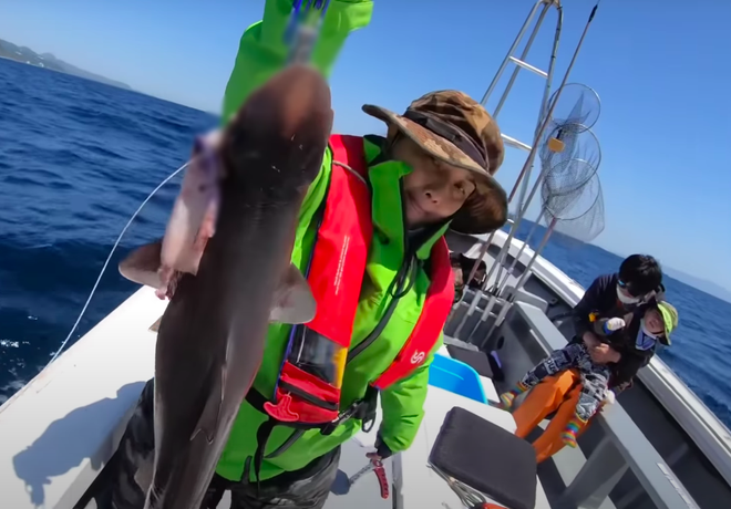 Tranh cãi việc nhà Quỳnh Trần JP ra biển câu cá mập con để ăn, cảnh máu me cũng được đưa ngay lên video-6