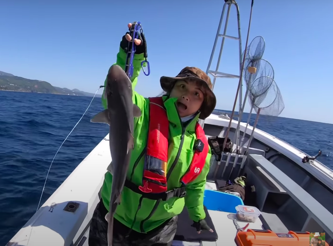 Tranh cãi việc nhà Quỳnh Trần JP ra biển câu cá mập con để ăn, cảnh máu me cũng được đưa ngay lên video-9