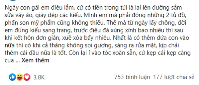 Vợ mua đồ trang điểm, chồng cười nhạt dát vàng cũng chẳng đẹp lên, nhưng phản ứng ngay sau đó của cô lại khiến anh&nbsp;tái mặt-1