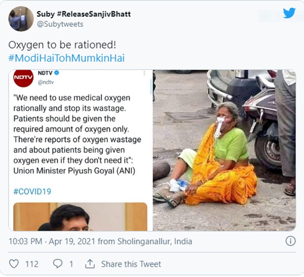 Xót xa bức ảnh cụ bà ngồi lả bên cạnh bình oxy giữa cơn bão Covid-19 càn quét Ấn Độ, câu chuyện phía sau khiến tất cả giật mình-5