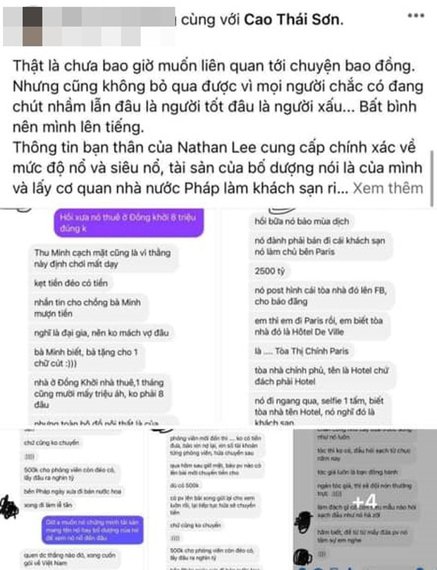Nathan Lee tung bằng chứng Cao Thái Sơn nhờ người vạch mặt” sai sự thật, bịa đặt thông tin anh nhận vơ Tòa thị chính Paris-1