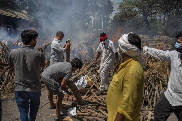 Thi thể chồng chất, Ấn Độ phải chặt cây trong công viên để hỏa táng-1