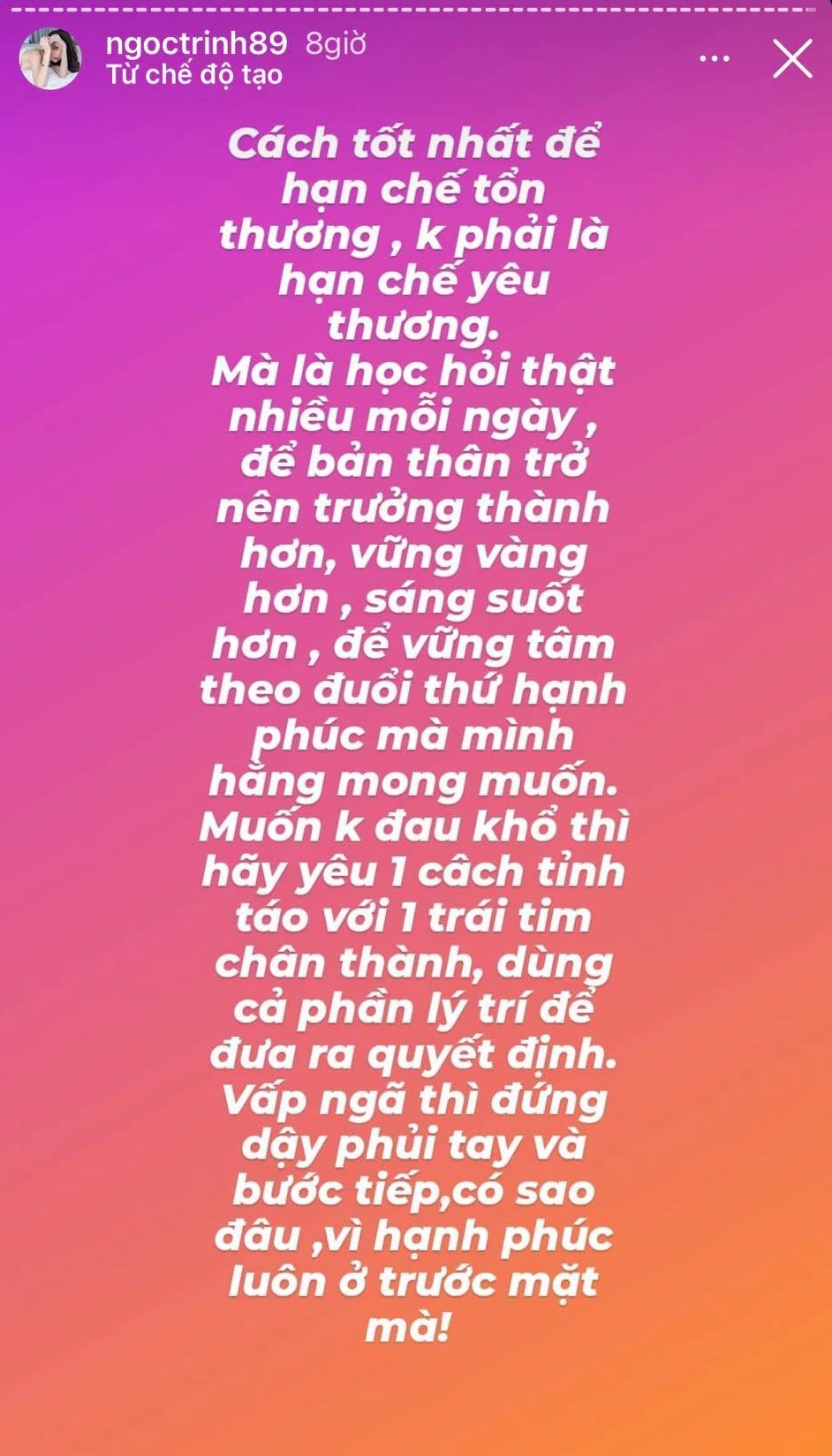 Ngọc Trinh bất ngờ chia sẻ tâm trạng chuyện bị phản bội giữa đêm khuya: Lỗi do chính họ... khi vội vàng trao trái tim nhầm người-2