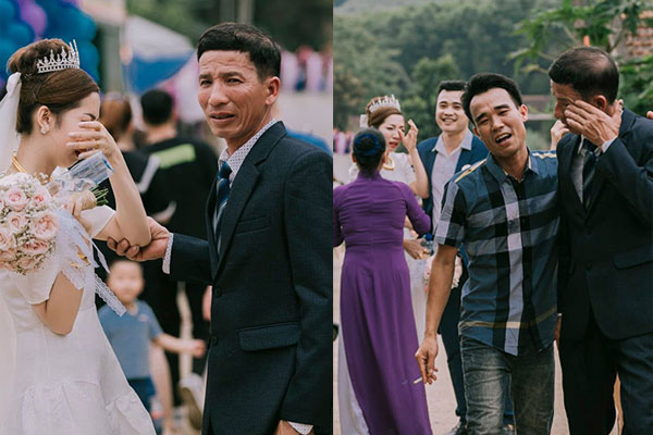 Khoảnh khắc tiễn con gái về nhà chồng, bố khóc ướt đầm áo, phải có người dìu đi-9