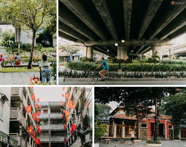 Chùm ảnh: Khác với cảnh chen chúc xe cộ ở cửa ngõ, trung tâm Sài Gòn yên bình trong sáng 30/4, mọi góc phố phấp phới cờ hoa-3