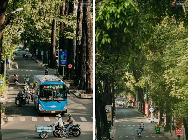 Chùm ảnh: Khác với cảnh chen chúc xe cộ ở cửa ngõ, trung tâm Sài Gòn yên bình trong sáng 30/4, mọi góc phố phấp phới cờ hoa-6