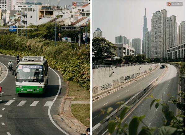 Chùm ảnh: Khác với cảnh chen chúc xe cộ ở cửa ngõ, trung tâm Sài Gòn yên bình trong sáng 30/4, mọi góc phố phấp phới cờ hoa-16