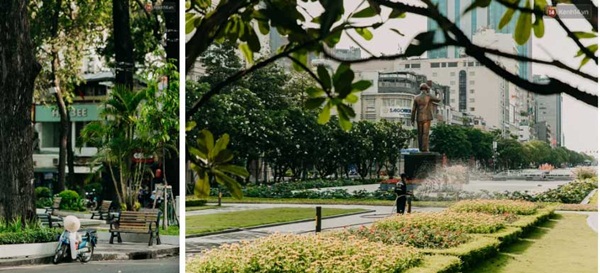 Chùm ảnh: Khác với cảnh chen chúc xe cộ ở cửa ngõ, trung tâm Sài Gòn yên bình trong sáng 30/4, mọi góc phố phấp phới cờ hoa-20