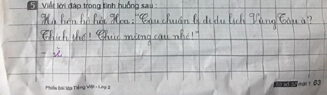 Bài tập tiếng Việt yêu cầu viết 1 câu, cậu nhóc chỉ trả lời 1 từ duy nhất khiến dân tình ôm bụng cười, cô giáo bó tay vì không thể bắt lỗi-1