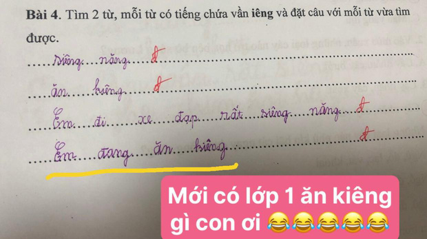 Bài tập tiếng Việt yêu cầu viết 1 câu, cậu nhóc chỉ trả lời 1 từ duy nhất khiến dân tình ôm bụng cười, cô giáo bó tay vì không thể bắt lỗi-3