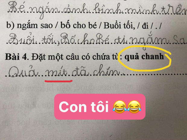 Bài tập tiếng Việt yêu cầu viết 1 câu, cậu nhóc chỉ trả lời 1 từ duy nhất khiến dân tình ôm bụng cười, cô giáo bó tay vì không thể bắt lỗi-4