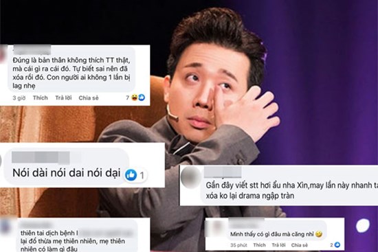 Trấn Thành gây tranh cãi vì đăng status cầu xin