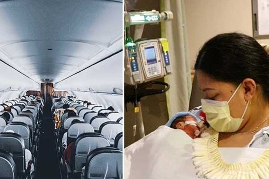 Hy hữu người phụ nữ không biết đang mang thai và sinh con khi đi máy bay