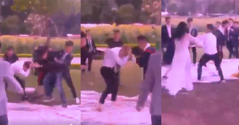 Xôn xao clip nhóm nam sinh lao vào đánh nhau trong buổi chụp ảnh kỷ yếu, bạn học nữ can ngăn không thành-1