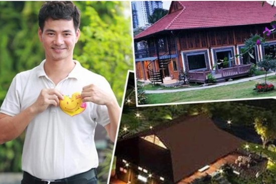 Biệt phủ rộng thênh thang, kết cấu như resort của Xuân Bắc: Được xây bằng gỗ tự nhiên, nhìn toàn cảnh sân vườn thôi mà “choáng”