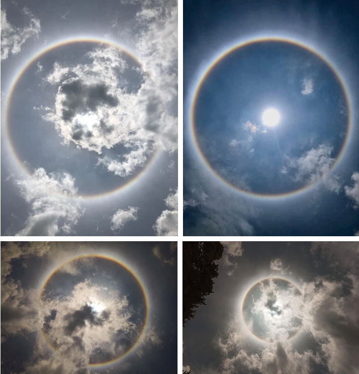 Chùm ảnh: Quầng mặt trời xuất hiện trên bầu trời nhiều tỉnh thành phía Bắc khiến dân mạng xôn xao-2