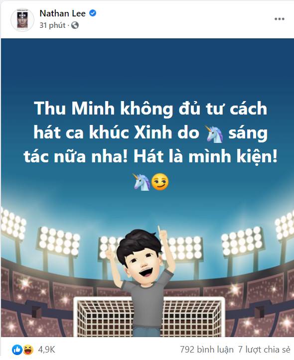 Nathan Lee tuyên bố sốc, nói Thu Minh không đủ tư cách hát ca khúc Xinh do mình sáng tác nữa-1