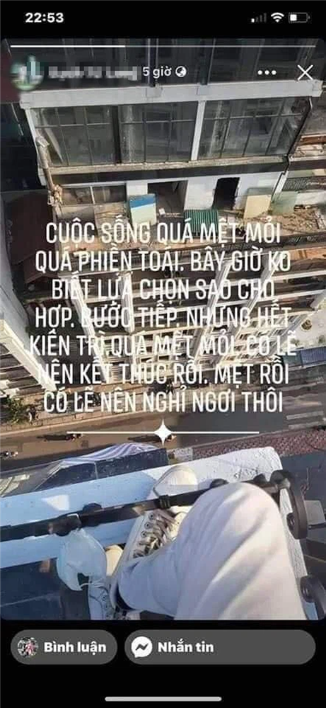 Xót xa dòng trạng thái cuối cùng của nam thanh niên nhảy từ tầng thượng khách sạn ở Hà Nội tử vong: Tôi không đủ kiên nhẫn bước tiếp cuộc sống này-3