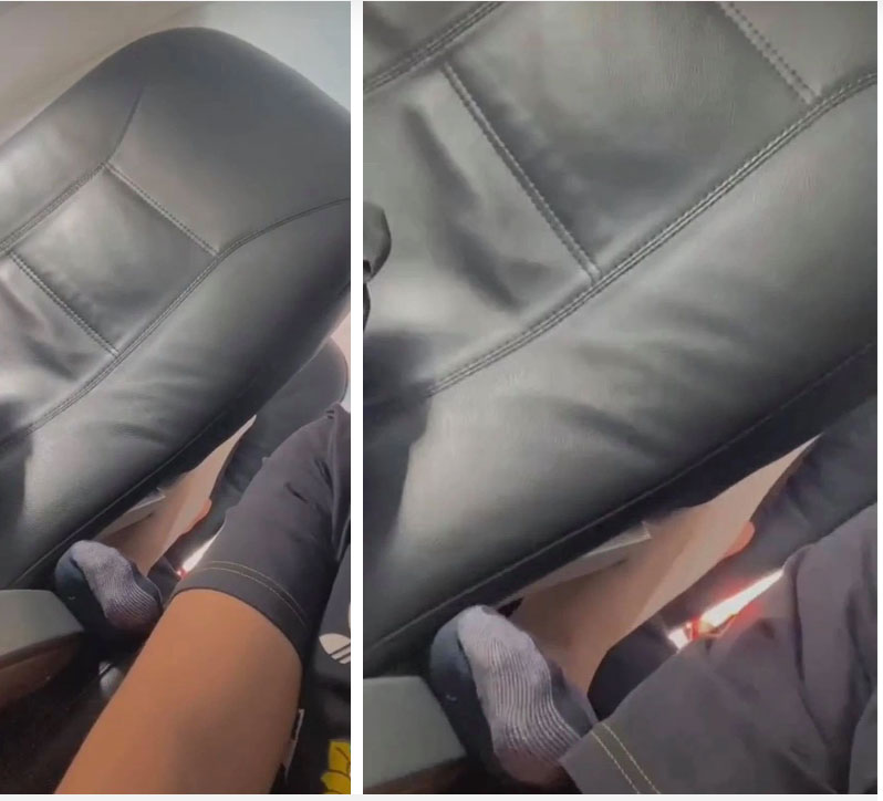 Đi máy bay gặp ngay bàn chân hư hỏng từ ghế sau, nam thanh niên đã có cách xử lý cực ngầu khiến đối phương sợ mất dép-1