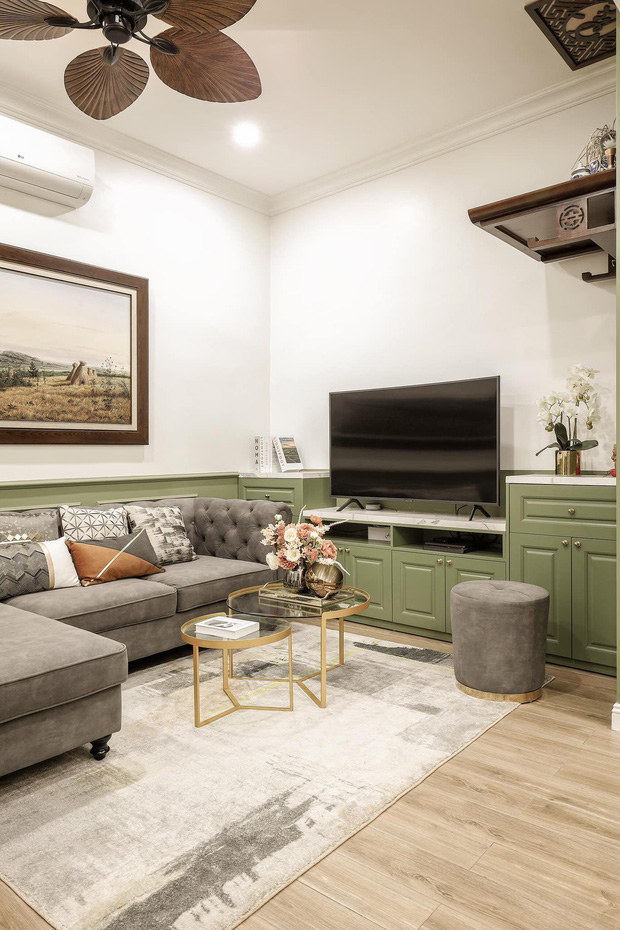 Vợ chồng mệnh Mộc xây nhà gần 2 tỷ trên mảnh đất cha ông để lại, ai cũng mê mẩn màu xanh olive phá cách-2