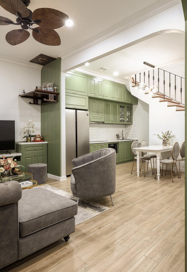 Vợ chồng mệnh Mộc xây nhà gần 2 tỷ trên mảnh đất cha ông để lại, ai cũng mê mẩn màu xanh olive phá cách-4