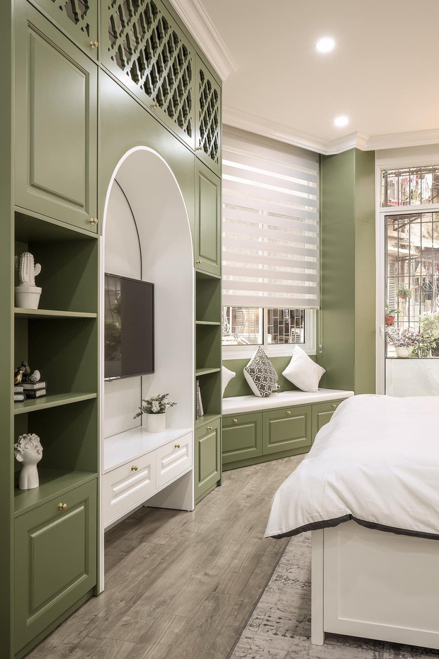 Vợ chồng mệnh Mộc xây nhà gần 2 tỷ trên mảnh đất cha ông để lại, ai cũng mê mẩn màu xanh olive phá cách-9