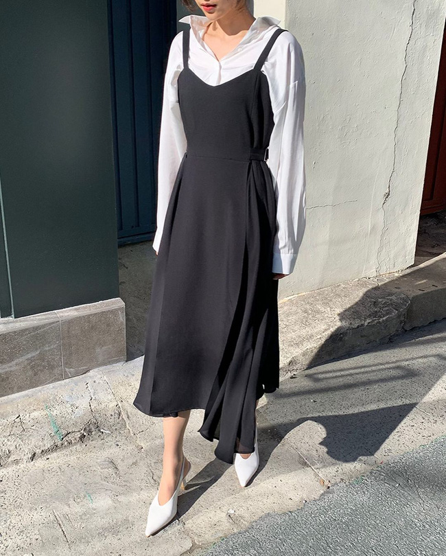 Để diện váy hai dây xịn đẹp level cao nhất, chị em hãy ngắm 12 set đồ này của gái Hàn-10