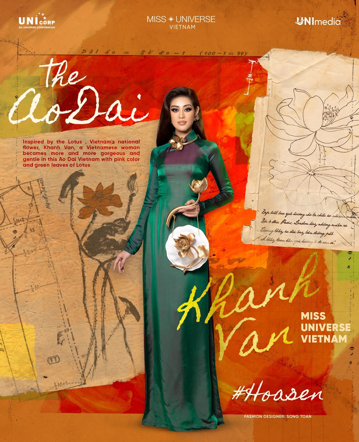 Khánh Vân diện áo dài hoa sen ý nghĩa nhưng lại bị chê sai trái từ tóc tai đến makeup-1