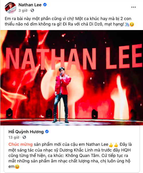 Hồ Quỳnh Hương ủng hộ Nathan Lee ca hát, nam ca sĩ đáp lại còn tranh thủ đá xéo ai đó thiểu não-1