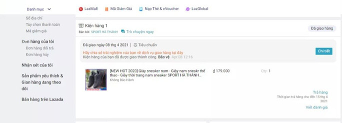 Đặt mua giày online, khách tá hỏa vì nhận được đôi vớ-1