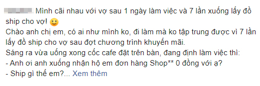 Bực mình vì liên tục bị gọi nhận hàng cho vợ đến 7 lần/ngày, ông chồng cằn nhằn liền được cho… ăn riêng, ngủ riêng-1