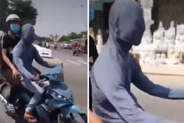 Thanh niên đầu trần đánh võng trước đầu xe tải, tai họa ập đến chỉ sau vài giây-1