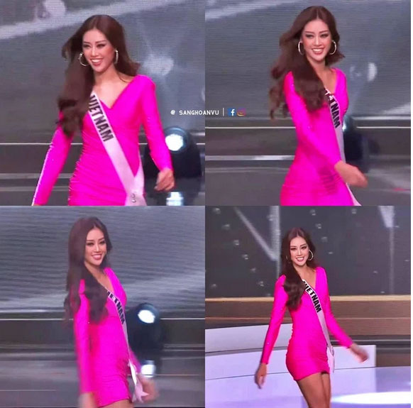 Bán kết Miss Universe 2020: Khánh Vân trổ tài catwalk cực đỉnh trong váy dạ hội nổi bần bật chặt đẹp” đối thủ, loạt nàng hậu gặp sự cố!-24