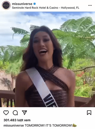 Clip Khánh Vân trước thềm Chung kết Miss Universe 2020 được chính ban tổ chức đăng tải, hô vang một tiếng gây chú ý-1