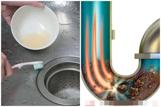 Đường ống nước của chậu rửa bị tắc và tích tụ dầu, mách bạn mẹo nhỏ để