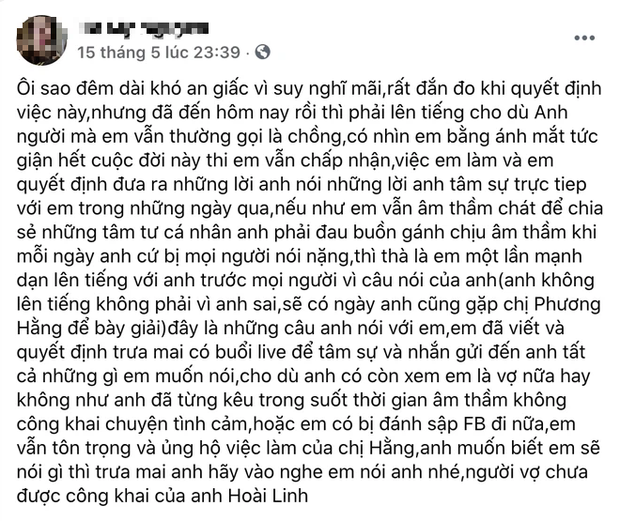 Nữ ca sĩ tự nhận là vợ chưa từng công khai của Hoài Linh kèm bằng chứng, lên tiếng để bảo vệ nam NS trước bà Phương Hằng?-1