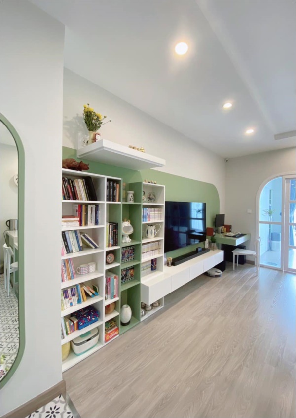 Căn hộ chỉ 53m2 có thiết kế thông minh, tiện ích không thiếu gì, tông xanh lá hợp mệnh gia chủ cực hài hòa đẹp mắt-4