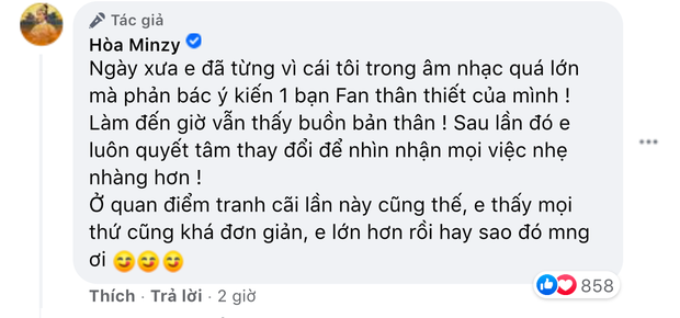 Từng bị antifan tấn công, Hoà Minzy lên tiếng về quan điểm công chúng nuôi nghệ sĩ, hiếm hoi hé lộ lùm xùm với khán giả-3