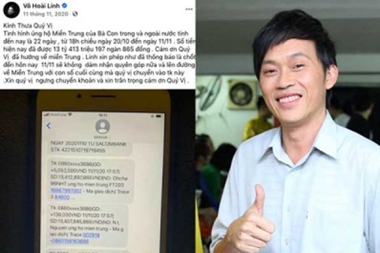 Sau 6 tháng kêu gọi hơn 13 tỷ đồng hỗ trợ lũ lụt miền Trung, NS Hoài Linh vẫn chưa thông báo đã chuyển tới người dân?