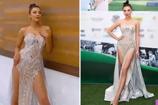 Kim Duyên diện đầm xẻ tứ tung catwalk khiến netizen ná thở sợ lộ hàng