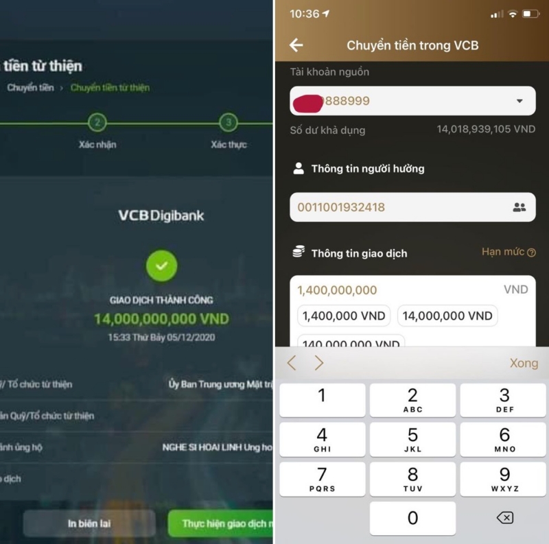 Cộng đồng mạng xôn xao trước nghi vấn bức ảnh Hoài Linh chuyển khoản 14 tỷ đồng là giả-2