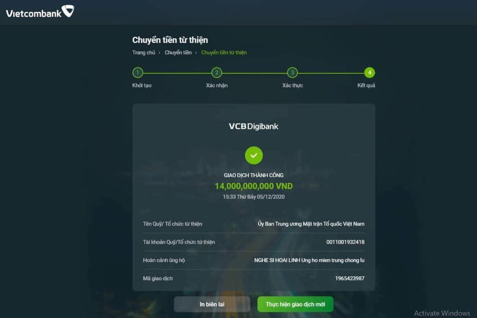 Cộng đồng mạng xôn xao trước nghi vấn bức ảnh Hoài Linh chuyển khoản 14 tỷ đồng là giả-1
