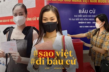Sao Việt nô nức đi bầu cử: Tiểu Vy, Huyền My dậy sớm làm 