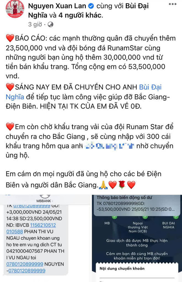 Giữa lùm xùm của NS Hoài Linh, Xuân Lan công khai rõ số tiền kêu gọi từ thiện và tuyên bố 1 điều liên quan đến MC Đại Nghĩa-1