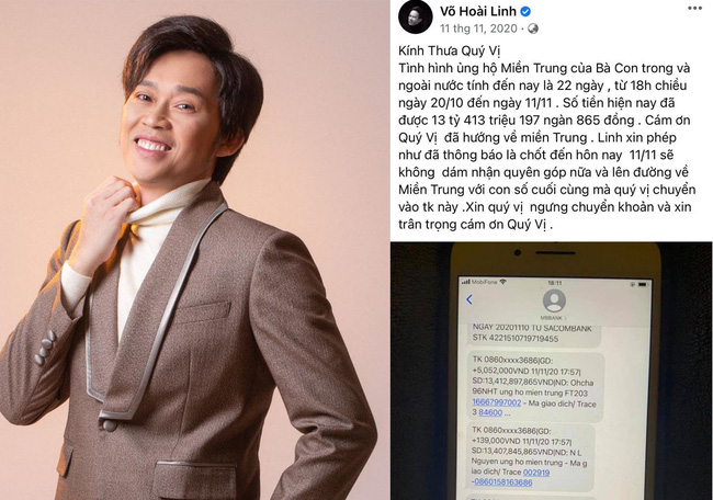 Vụ Hoài Linh chậm chuyển hơn 13 tỷ từ thiện tới đồng bào miền Trung: Tiền lãi phát sinh trong 6 tháng xử lý thế nào?-1