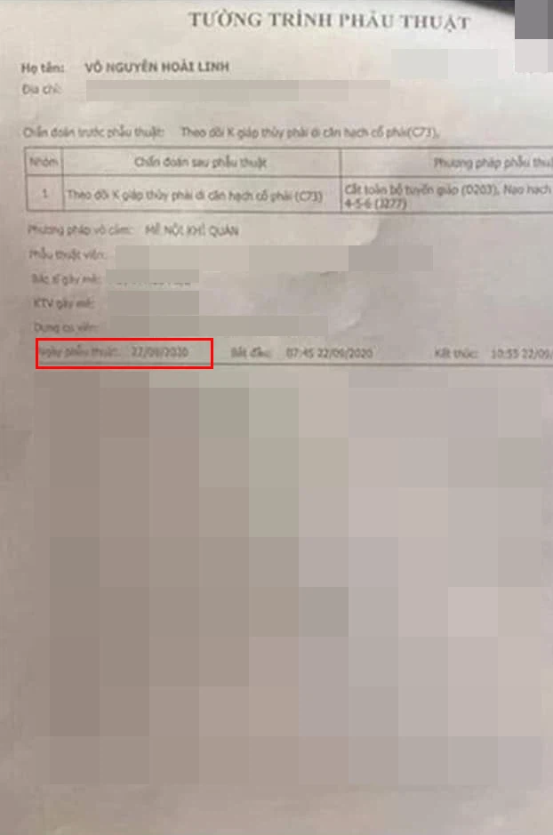 Lại lan truyền thông tin giấy làm phẫu thuật K tuyến giáp của NS Hoài Linh, có chi tiết không như những gì công bố?-1