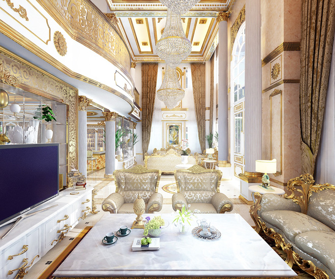 Bên trong biệt thự dát vàng của đại gia Phương Hằng: Ảnh thật không đẹp như thiết kế, nhìn u tối và kém sang vài phần-16